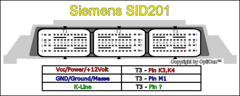 Siemens SID 201 (Peugeot) pinout diagram 3